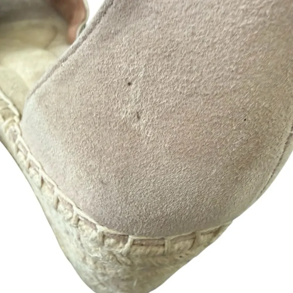Rockport Cobb Hill Marah Taupe Suede Espadrille Wedge Sandals Size 9